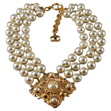 chanel multi strand pearl necklace|Chanel pearl necklace price list.